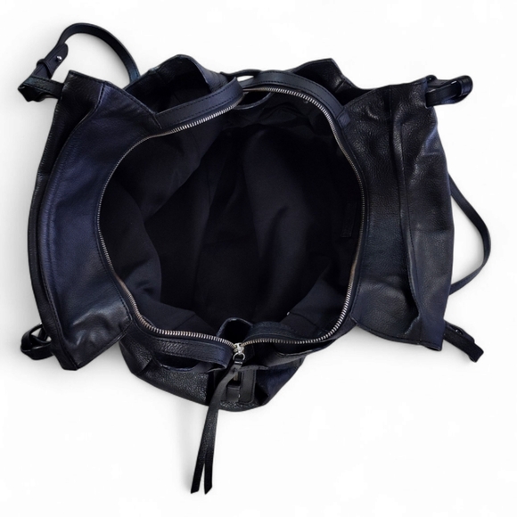 Zara Tote Bag- Leather Black- Womens Shoulder Bag - Picture 5 of 14